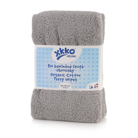 XKKO 40x40cm Waschlappen aus Bio-Baumwoll-Frottee (2er-Pack)