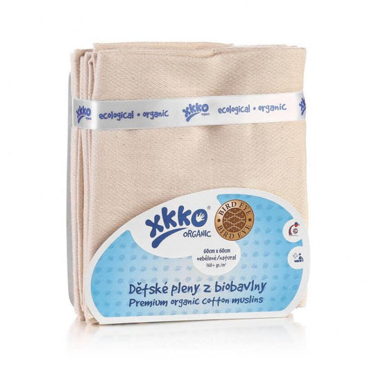 XKKO Bird Eye Mullwindeln 60x60 cm – für Neugeborene & als Booster (5er-Pack) Mullwindel/Tuch von XKKO bei wandelwissen.com