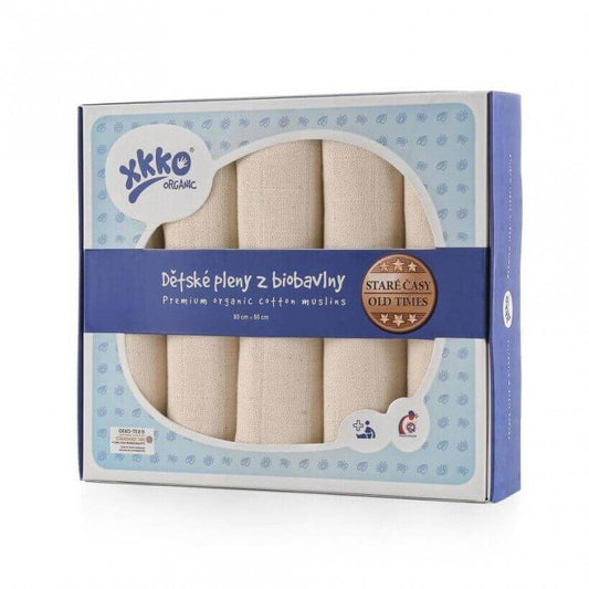 XKKO Alte Zeiten 80 x 80 cm aus Bio-Baumwolle – für XL Überhosen (5er-Pack) Mullwindel/Tuch von XKKO bei wandelwissen.com