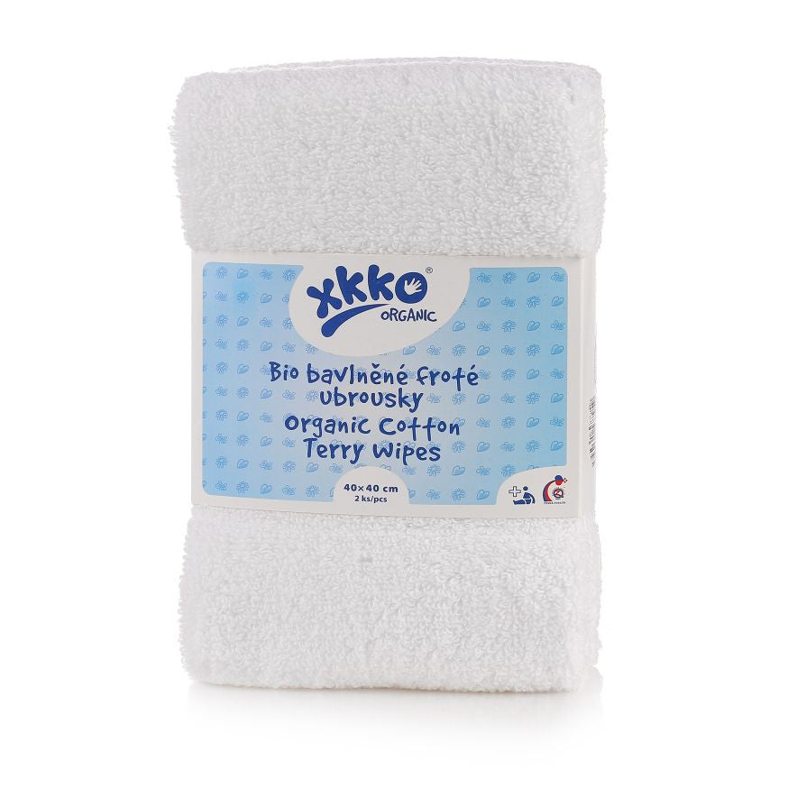 XKKO 40x40cm Waschlappen aus Bio-Baumwoll-Frottee (2er-Pack)