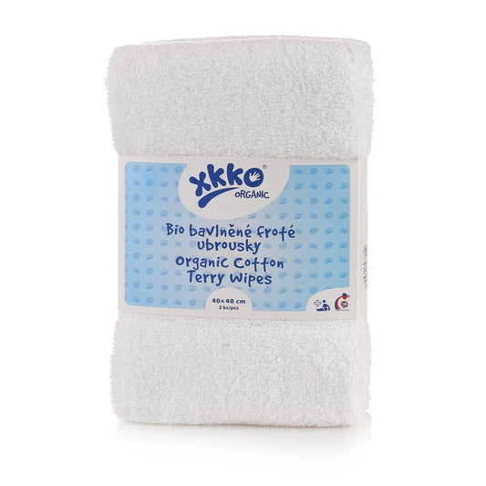 XKKO 40x40cm Waschlappen aus Bio-Baumwoll-Frottee (2er-Pack)