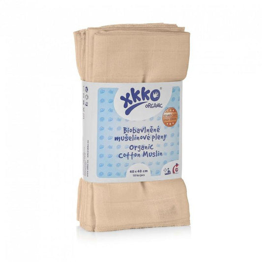 XKKO Alte Zeiten Mullwindeln 40x40 cm – als Waschlappen oder Booster (10er-Pack) Mullwindel/Tuch von XKKO bei wandelwissen.com