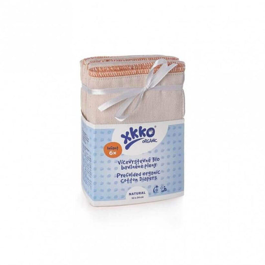 XKKO Prefolds aus Biobaumwolle (6er-Pack) Prefold/vorgefaltete Einlage von XKKO bei wandelwissen.com