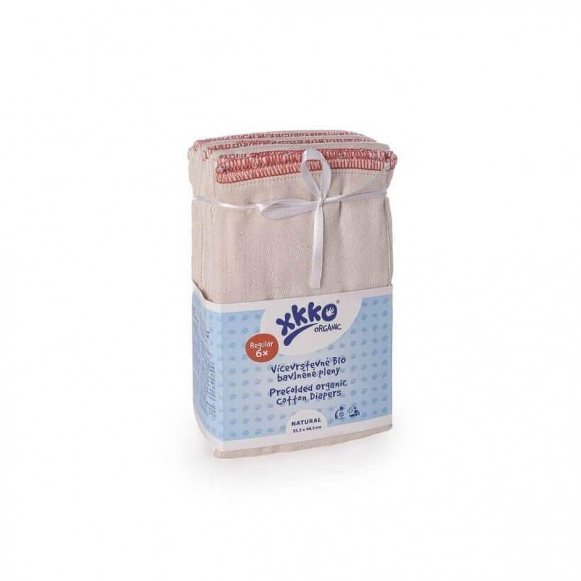 XKKO Prefolds aus Biobaumwolle (6er-Pack) Prefold/vorgefaltete Einlage von XKKO bei wandelwissen.com